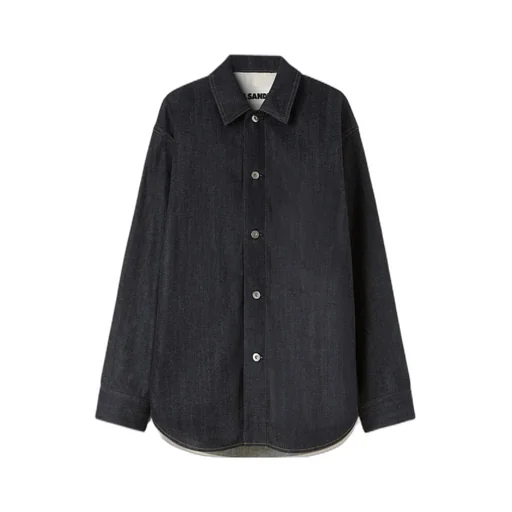 Curved Hem Denim Shirt