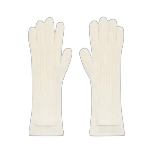 Logo Patch Ribbed Gloves