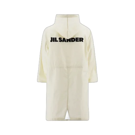 Logo Printed Drawstring Hooded Parka