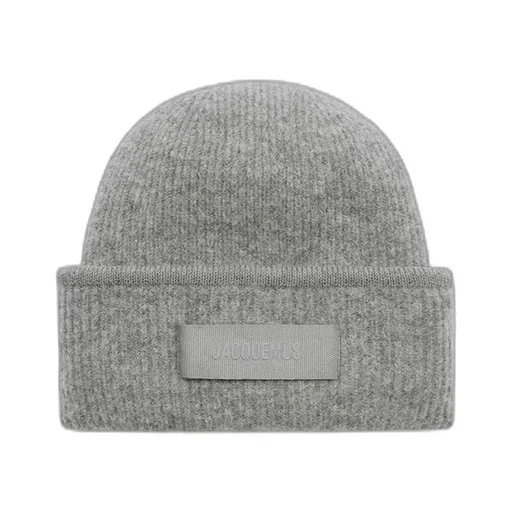 Logo Patch Ribbed Beanie