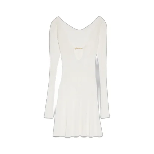 Long-Sleeved Scalloped Mini Dress