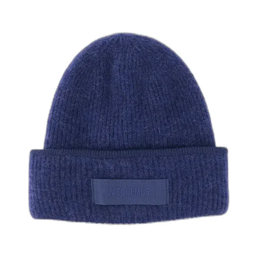 Logo Patch Ribbed Beanie