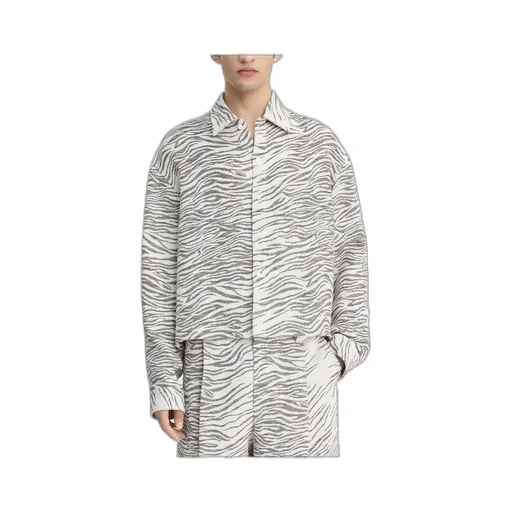 Zebra Print Collared Shirt