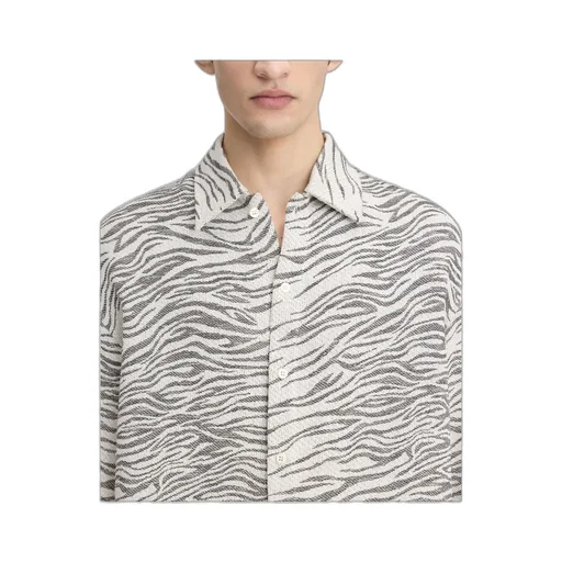 Zebra Print Collared Shirt