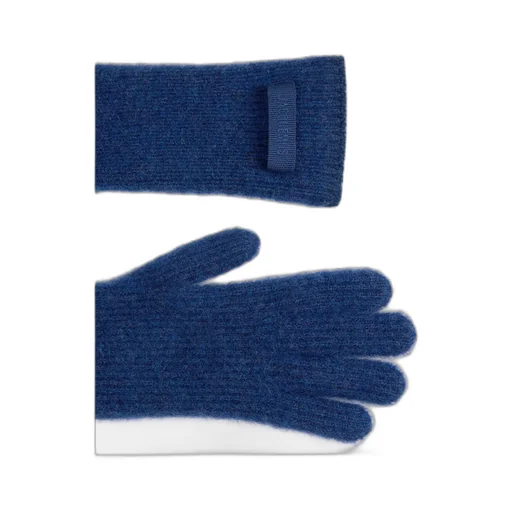 Logo Patch Ribbed Gloves