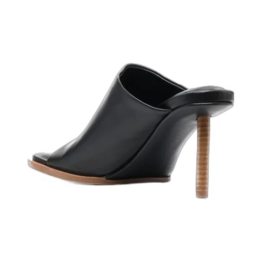 Les Mules Rond Carré Leather Mules
