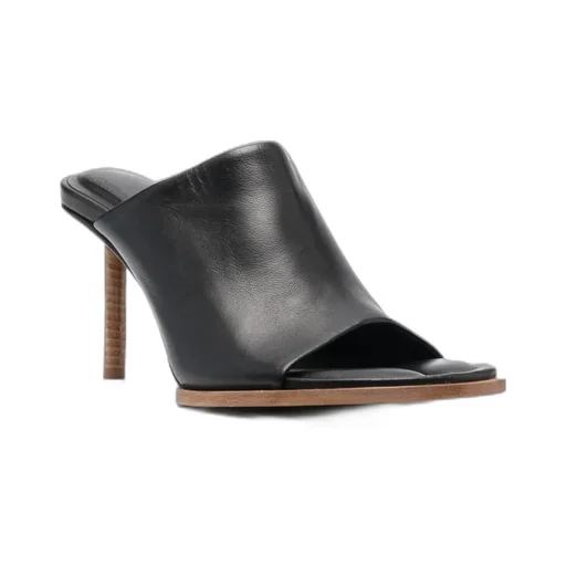 Les Mules Rond Carré Leather Mules
