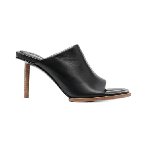 Les Mules Rond Carré Leather Mules