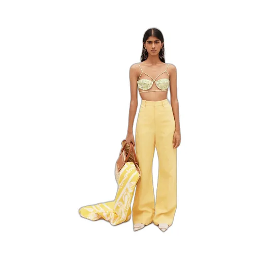 High-Waisted Flared Trousers