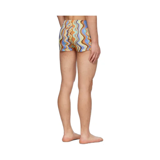 Wavy Pattern Swimming Shorts