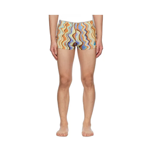 Wavy Pattern Swimming Shorts