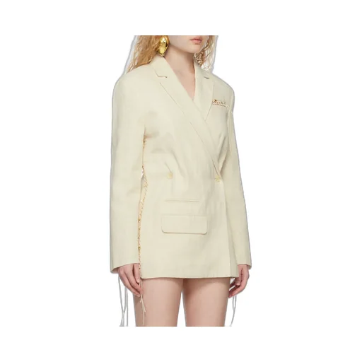 Embroidered Double-Breasted Blazer