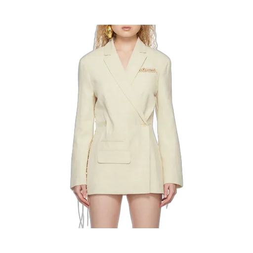Embroidered Double-Breasted Blazer