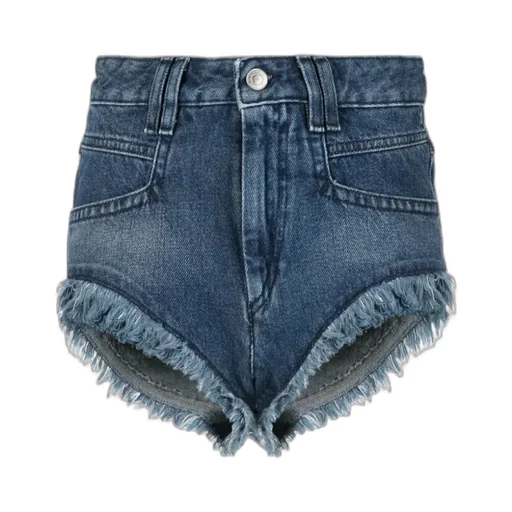 Frayed-Hem Denim Shorts
