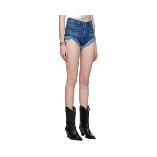 Frayed-Hem Denim Shorts