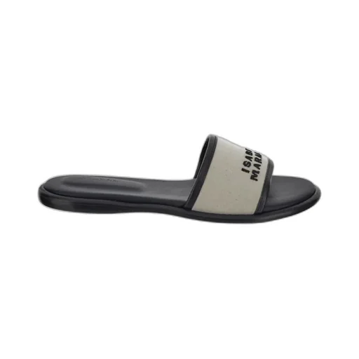 Logo-Embroidered Leather Slides