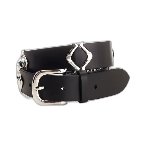Beads-Embellished Buckle Belt