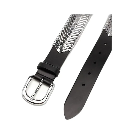 Beads-Embellished Buckle Belt