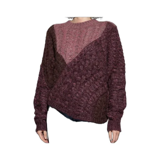 Cable-Knit Patchwork Sweater