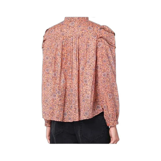 Ruffled Paisley-Print Blouse
