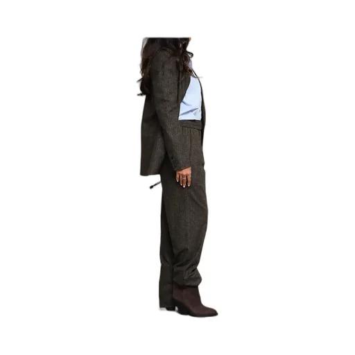 Pinstripe Elastic-Waist Trousers