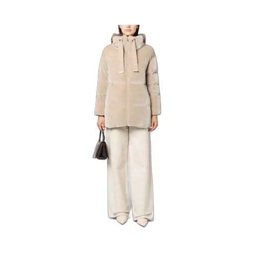 Padded Velour Hooded Jacket