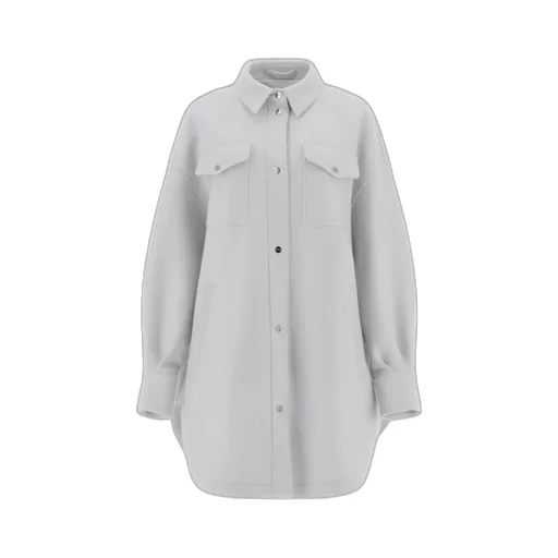 Felted-Finish Buttoned Long Shirt