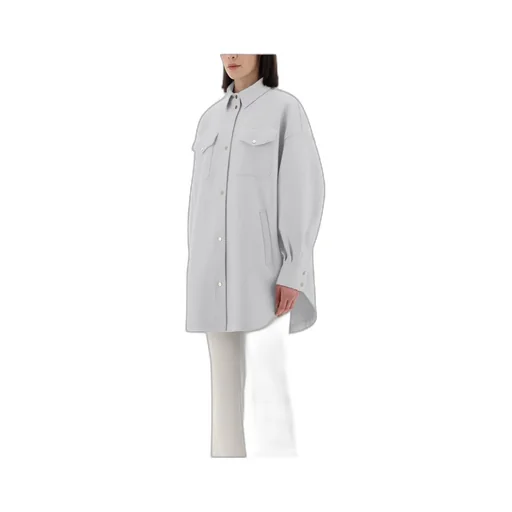 Felted-Finish Buttoned Long Shirt