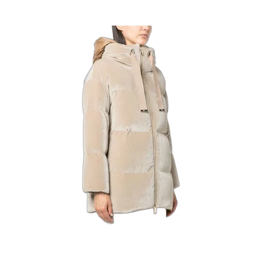 Padded Velour Hooded Jacket