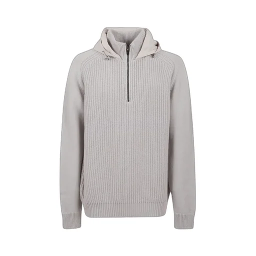 Long-Sleeved Hooded Knitted Jumper