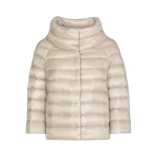 Long-Sleeved Quilted Down Jacket