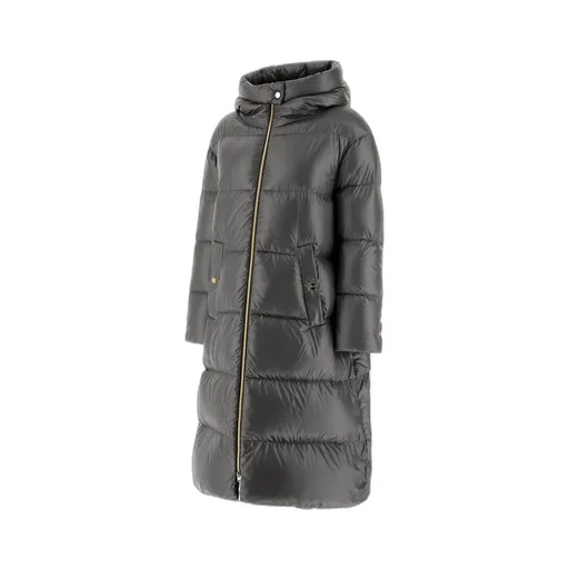 Padded Zip-Up Long Coat