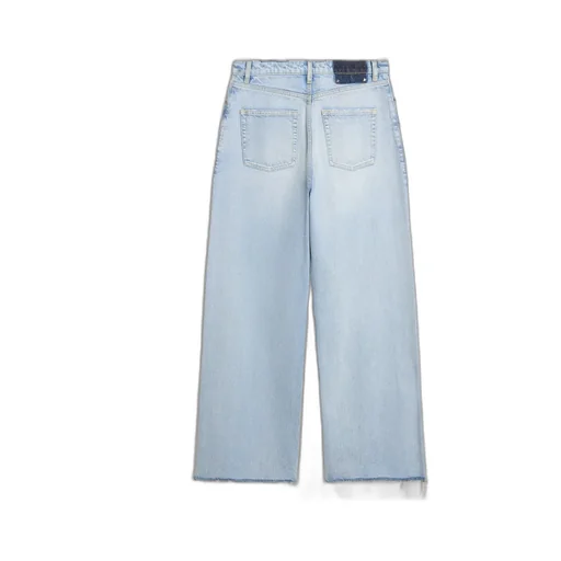 Wide-Leg Distressed Jeans