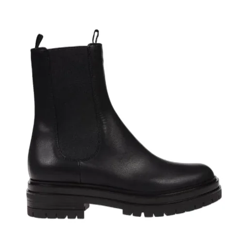 Round-Toe Slip-On Combat Boots