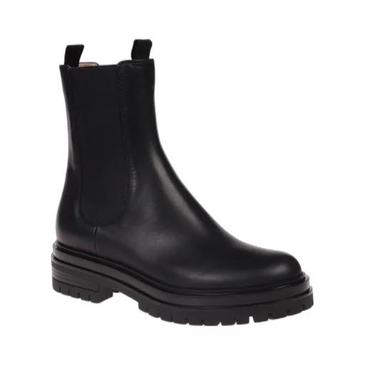 Round-Toe Slip-On Combat Boots