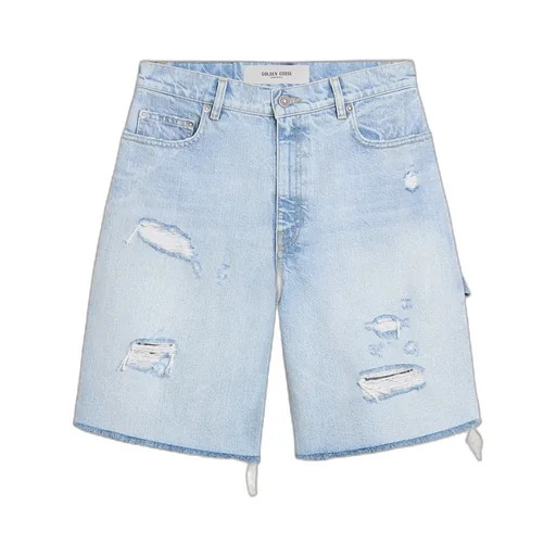 Distressed Denim Bermuda Shorts