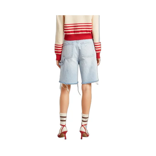 Distressed Denim Bermuda Shorts
