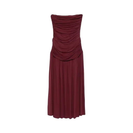 Fortuna Strapless Gathered Midi Dress