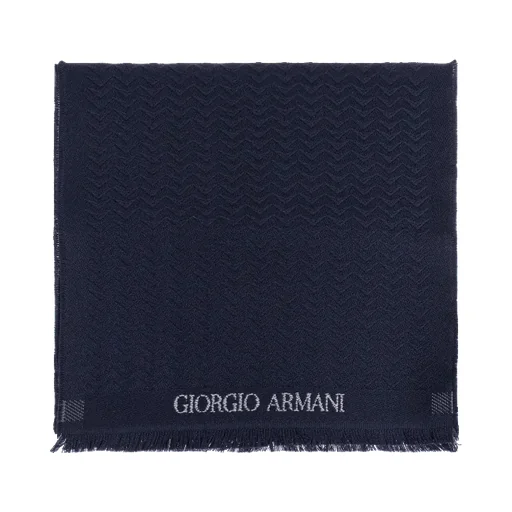 Logo-Intarsia Fringed Scarf