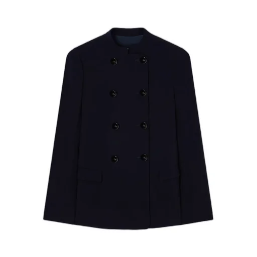 Mandarin Collar Double-Breasted Jacket