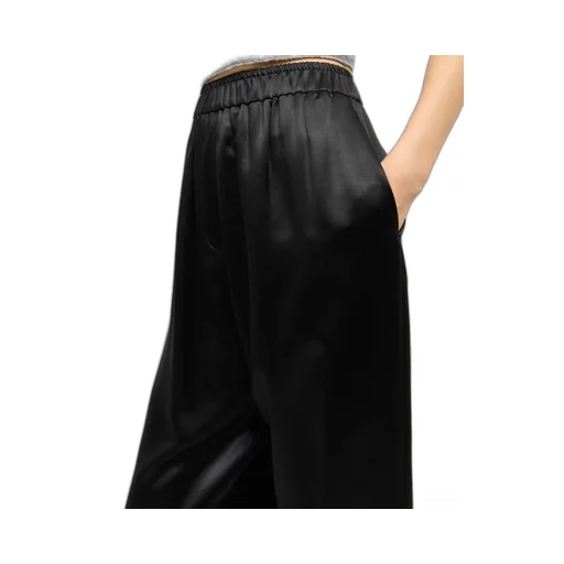 Elastic Waist Silk Trousers