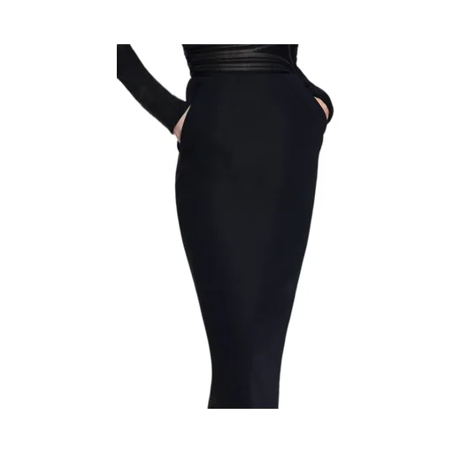 Wool-Blend Straight Skirt