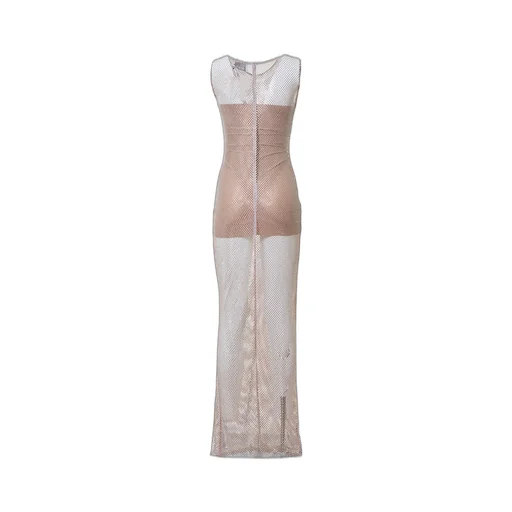 Sleeveless Mesh Maxi Dress