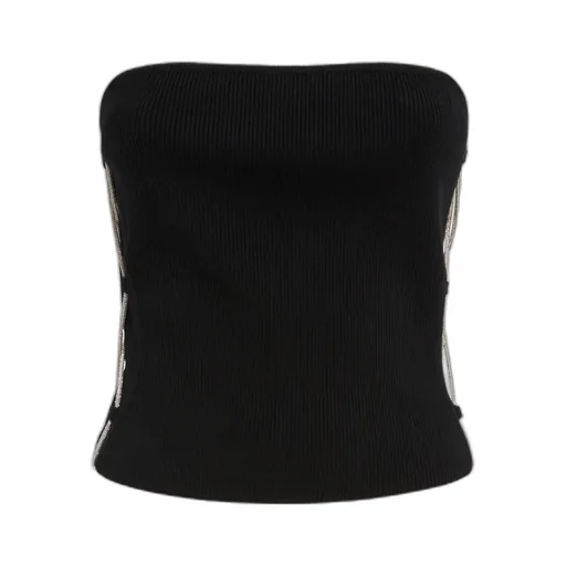 Strapless Lace-Up Top