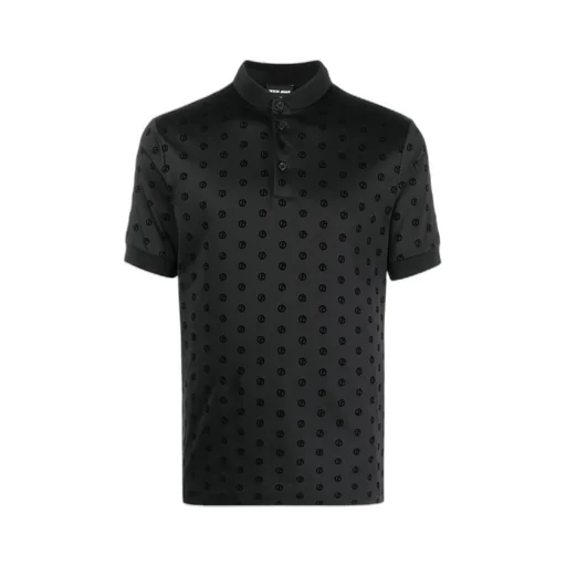 Monogram Patterned Short-Sleeved Polo Shirt