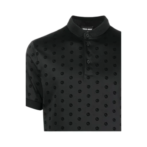 Monogram Patterned Short-Sleeved Polo Shirt