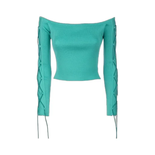 Off-Shoulder Lace-Up Top