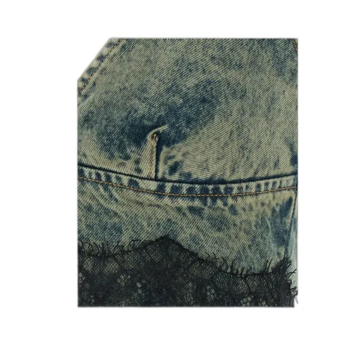 Lace-Trim Denim Top