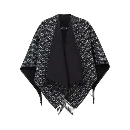 Black Wool Poncho