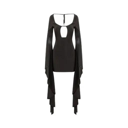 Cut Out Draped Sleeves Mini Dress